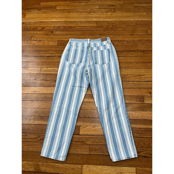 American Eagle The Mom Jeans Pinstriped Women's Size 8 High Rise Straight Leg - Picture 5 of 5
